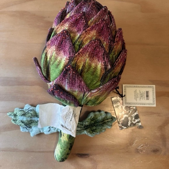 John Derian 16"X8" Plush Artichoke Pillow - Picture 2 of 3